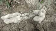 Cadáver de filhote de elefante enterrado - Divulgação/ Arquivo Pessoal/ Akashdeep Roy e Parveen Kaswan