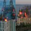 Imagens do "Castelo de Harry Potter" em chamas, na Ucrânia