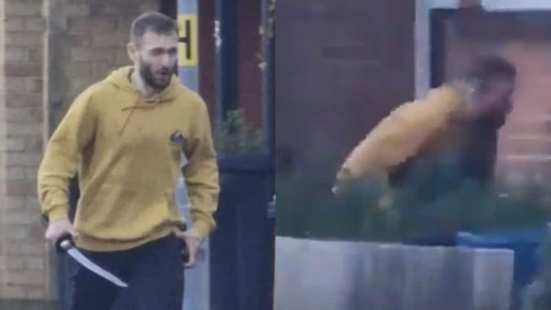 Imagens de homem durante ataque com espada em Londres - Reprodução/Vídeo/X/@SuppressedNws