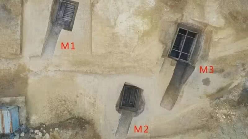 As três tumbas encontradas na China - Reprodução / Institute of Archaeology at the Chinese Academy of Social Sciences