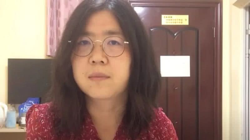 A jornalista Zhang Zhan - Reprodução/YouTube