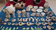 Fotografia de alguns dos itens históricos encontrados - Divulgação/ Departamento de Arqueologia de Diala