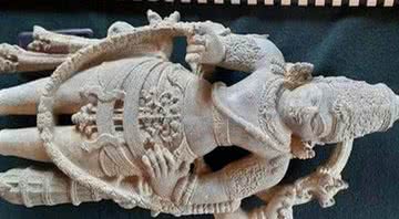 A estatueta do deus Vishnu encontrada - Divulgação/Times of India