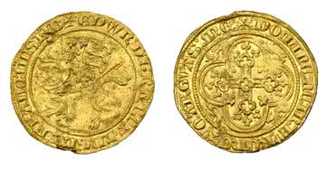 Fotografia mostrando as duas faces da moeda antiga - Divulgação/ DNW