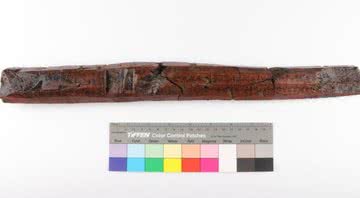 Um dos tacos de madeira descobertos na China - Divulgação - Instituto de Pesquisa de Gestão do Patrimônio Cultural de Ningbo