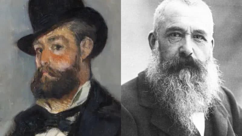 Pintura de Léon Monet, feita pelo irmão (à esqu.) e o pintor impressionista Claude Monet (à dir.) - Domínio Público