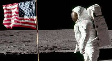 Buzz Aldrin em solo lunar - Divulgação/NASA