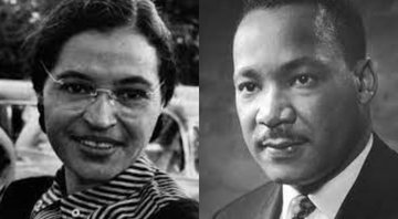 Rosa Parks (à esqu.) e Martin Luther King Jr. (à dir.) - Wikimedia Commons