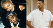 Montagem de Jada abraçada com Tupac e Will nos anos 1990 - Divulgação / Redes sociais / NBC