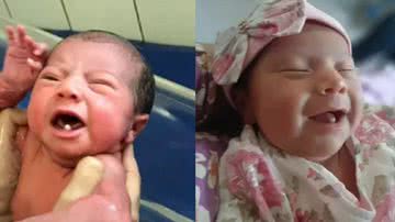 Criança que nasceu com dois dentes - Reprodução/TikTok/@adriapaes