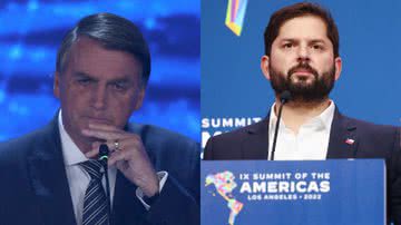 Á esquerda, Jair Bolsonaro e à direita, Gabriel Boric - Getty Images
