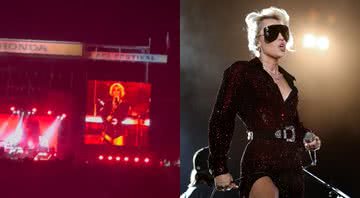 A cantora Miley Cyrus durante apresentação - Getty Images e Divulgação