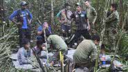 O momento do resgate das crianças - Divulgação Forças Armadas da Colômbia
