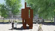 Simulação da escultura que poderá ser colocada na instituição - Divulgação / Imperial College Union