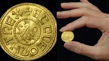 Imagens da moeda encontrada através do detector de metais - Reprodução / Dix Noonan Webb