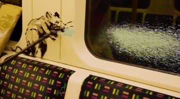 Obra de Bansky, que foi apagada no metrô de Londres - Divulgação/Instagram/Bansky