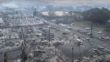 Imagem aérea da paisagem do Havaí após o incêndio - Divulgação/ Youtube/ New York Post
