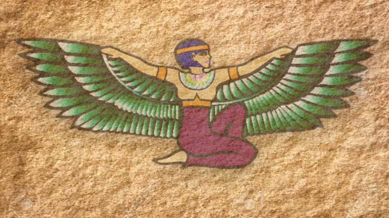 Figura de Isis disposta sobre textura arenosa - Divulgação / FreeVector