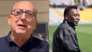 Galvão Bueno (esq.) e Pelé (dir.) - Reprodução / Vídeo e Getty Images