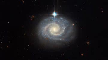 Galáxia espiral brilhante conhecida como MCG-01-24-014 - Reprodução/ESA/Hubble & NASA, C. Kilpatrick