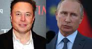 Musk (à esqu.) e Putin (à dir.) - Getty Images