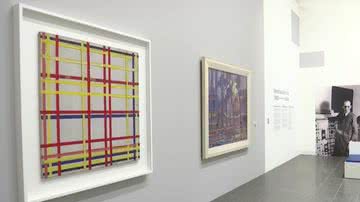 Quadro 'New York City I', do pintor Piet Mondrian, no Museu de Arte Moderna de Nova York - Divulgação/ Youtube/ NBC News