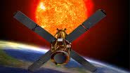 Ilustração representando a espaçonave posicionada em proximidade com o nosso Sol - Divulgação/ NASA/ Domínio Público