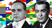 Os presidentes Getúlio Vargas e Juscelino Kubitschek - Wikimedia Commons com modificações