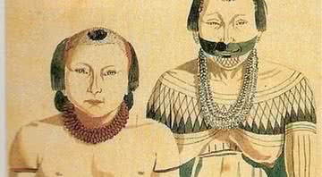 Índio Bororo" durante a Expedição Langsdorff à Amazônia (1825 - 1829). - Reprodução/Hercules Florence