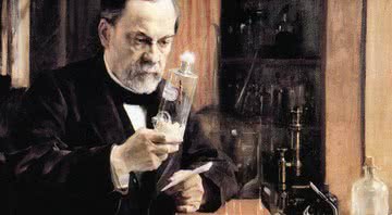 Ilustração de Alfred Nobel em seu laboratório - Getty Images
