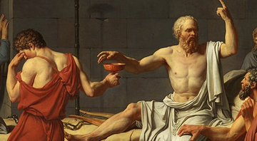 A morte de Sócrates, por Jacques-Louis David - Domínio Público