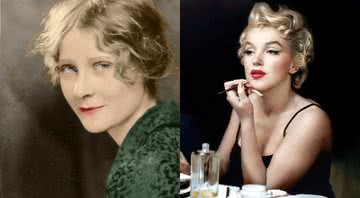 Fotografias de Peg Entwistle e Marilyn Monroe, respectivamente - Wikimedia Commons/Divulgação/Klimbim