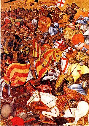 Imagem do século 15 da Batalha de Puig, uma das mais importantes da Reconquista | <i>Crédito: Mazal de Sas