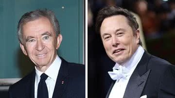 Os bilionários Bernard Arnault e Elon Musk - Getty Images
