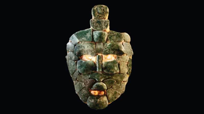 Máscara maia de jade descoberta recentemente - Divulgação/Rubén Salgado Escudero