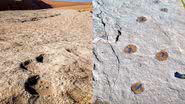 Imagens das pegadas humanas de 90 mil anos - Reprodução/Vídeo/Live Science