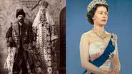 O czar Nicolau II e a czarina Alexandra (esq.) e a rainha Elizabeth II (dir.) - Domínio público