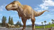 Ilustração de como seria o Tyrannosaurus mcraeensis, espécie próxima ao Tyrannosaurus rex - Divulgação/Sergei Krasinski