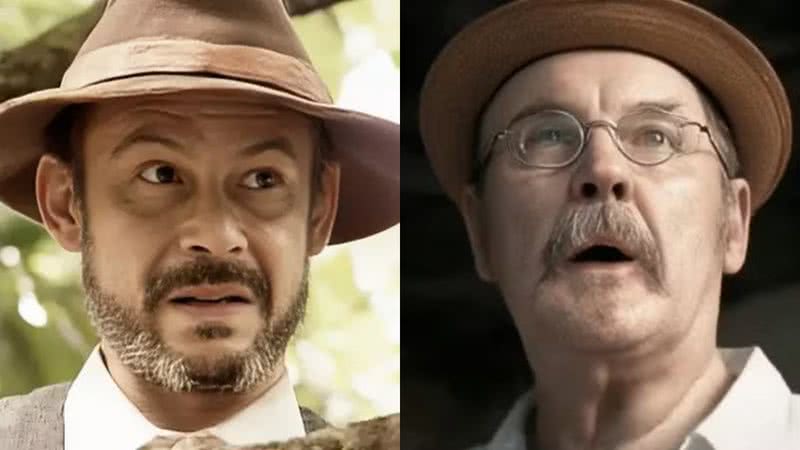 O coronel Belarmino nas duas versões de Renascer - Divulgação/TV Globo