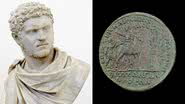 Busto e medalhão representando o imperador Caracala - Foto por Naples National Archaeological Museum via Wikimedia Commons / Divulgação/Regional Historical Museum – Veliko Tarnovo