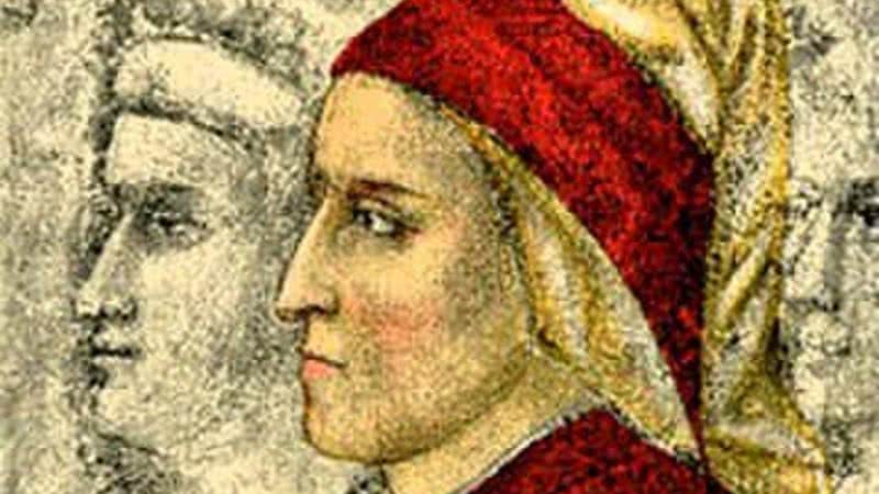 Pintura representando o escritor Dante - Domínio público