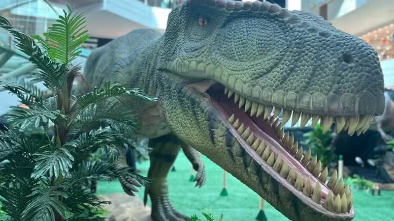 Réplicas de dinossauro na exposição 'Mundo Jurássico' - Divulgação
