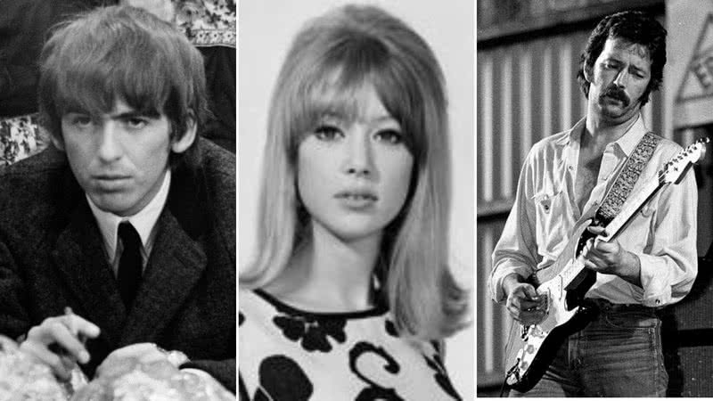 George Harrison, Pattie Boyd e Eric Clapton - Wikimedia Commons/Nationaal Archief e Ueli Frey