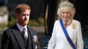 O príncipe Harry e a rainha consorte Camilla - Getty Imagens