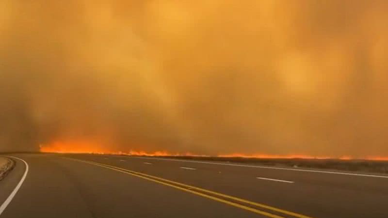 Imagem mostrando incêndios florestais no Texas - Divulgação/ Vídeo/ Today