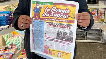 Imagem da capa do caderno de 2024 do jornal "La Bougie du Sapeur" - Reprodução/Facebook/LA BOUGIE DU SAPEUR
