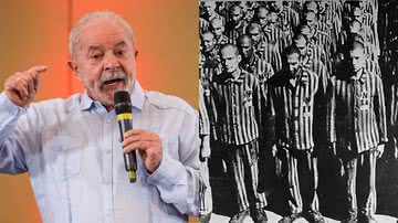 Lula (à esqu.) e foto do campo de concentração de Buchenwald (à dir.) - Getty Images e United States Holocaust Memorial Museum
