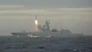 Imagem de lançamento de míssil russo que suspeita-se ser o Zircon - Reprodução/X/@NewsIADN