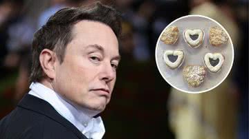Montagem de Elon Musk com as tortinhas encomendadas pela Tesla - Getty Images e The Giving Pies