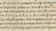 Recorte de anotações de Giovanni Bianchini, com os mais antigos exemplos de números decimais conhecidos - Reprodução/Historia Mathematica